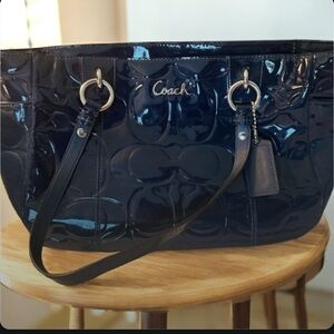 Coach-Gallery East West Tote Bag (Navy/Silver💙🩶)